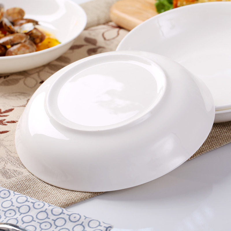 Jingdezhen porcelain ipads plate ceramic household dish dish soup plate disc creative dish household pure white FanPan