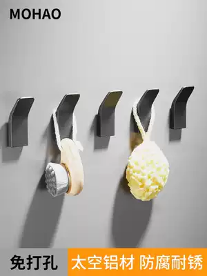 Nordic punch-free black row hook Bathroom coat hook Kitchen pylons Clothes hook Powder room door rear hook