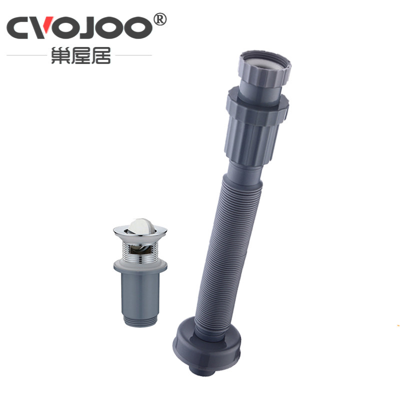 Flip deodorization basin wash basin drain fittings drain pipe odor insulation basin drain pipe pull telescopic pipe