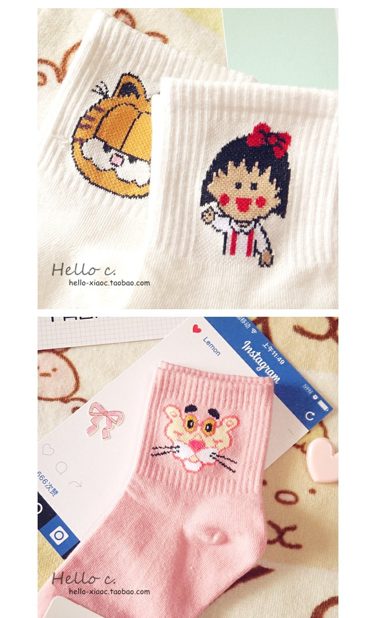 Nhật Bản phong cách Harajuku Phiên bản Hàn Quốc của vớ ống dễ thương màu vàng anh trai Cô hoạt hình vớ cotton đại học gió sinh viên vớ thủy triều tất gấu nữ