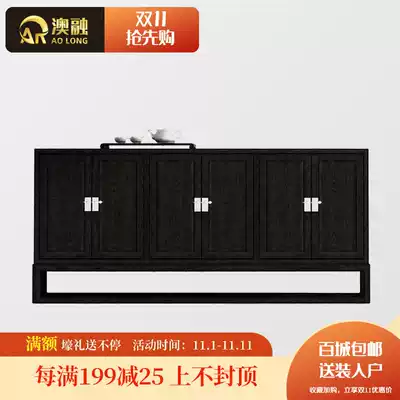 New Chinese solid wood side cabinet tea cabinet multi-function storage cabinet simple modern living room atmospheric cabinet