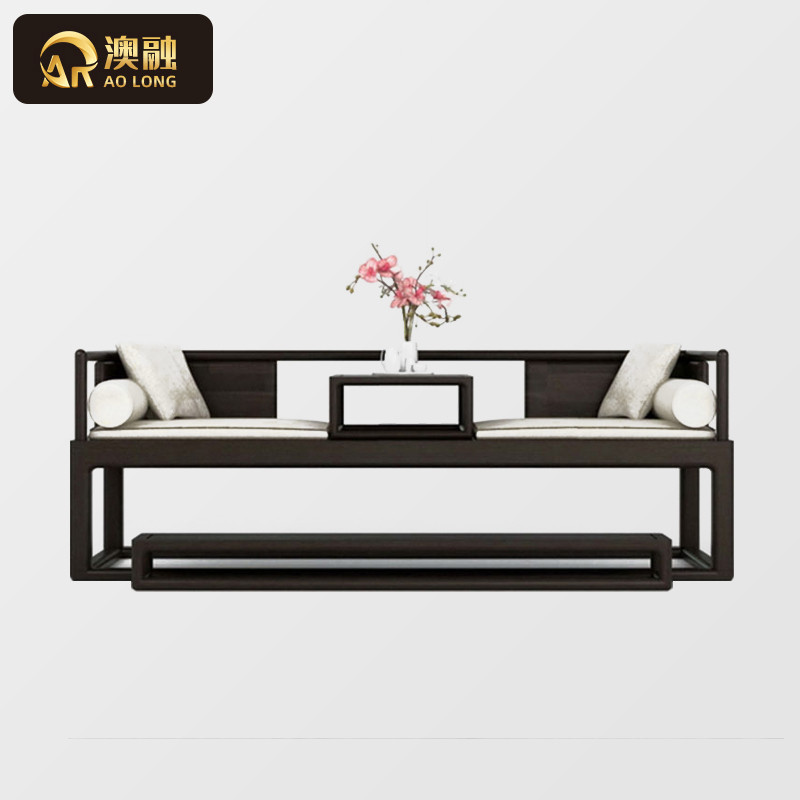 New Chinese meditation full solid wood sofas modern minimalist water curo willow Couch Combined Atmosphere Living-room Home Innate
