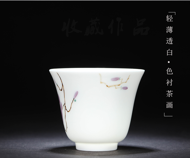 Hin mau kung fu tea cups jingdezhen ceramic masters cup single cup tea ceramic sample tea cup hand - made small cups