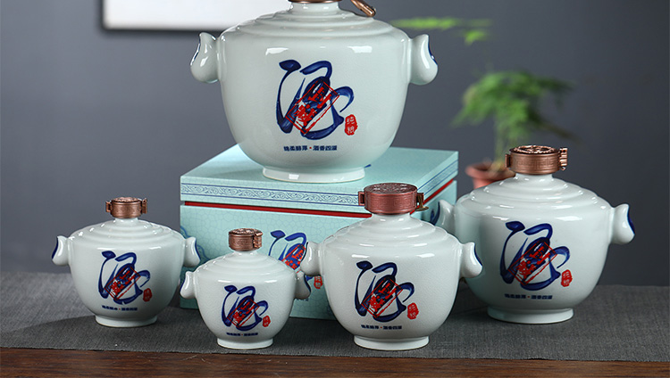 Jingdezhen ceramic jar hoard jugs home seal hip 12 jins 3 kg 5 jins of 10 jins wine gift box
