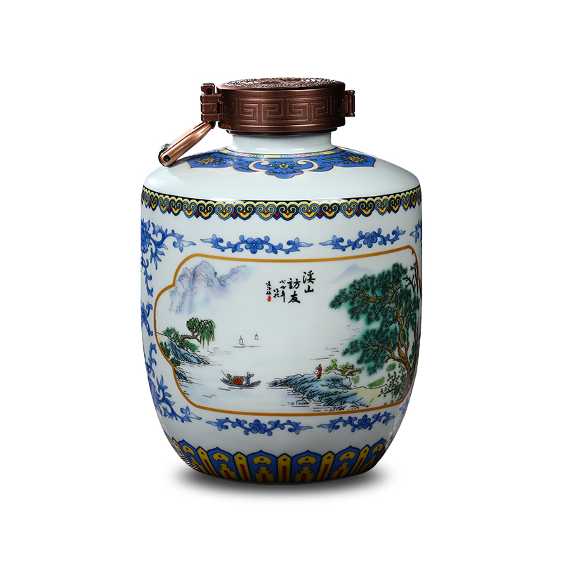 The Empty bottles of jingdezhen ceramic bottle three catties 5 jins of restoring ancient ways sealed jar of wine bottle wine jar