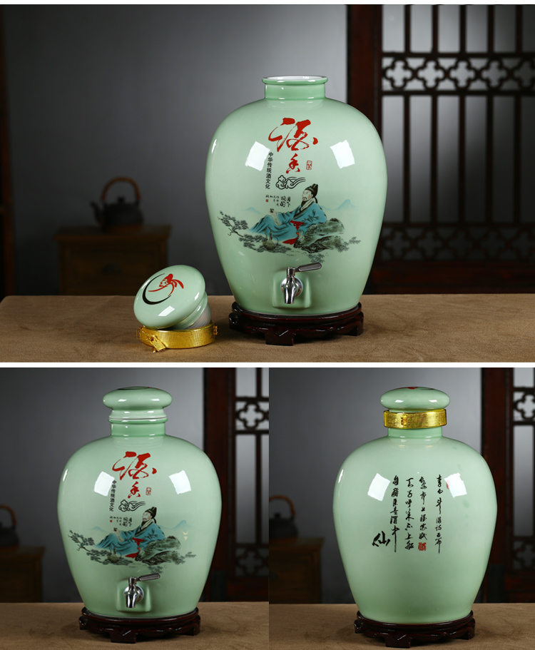 Jingdezhen ceramic jars bottle 5 jins of an empty bottle expressions using sealed bottle storage bottle wine altar