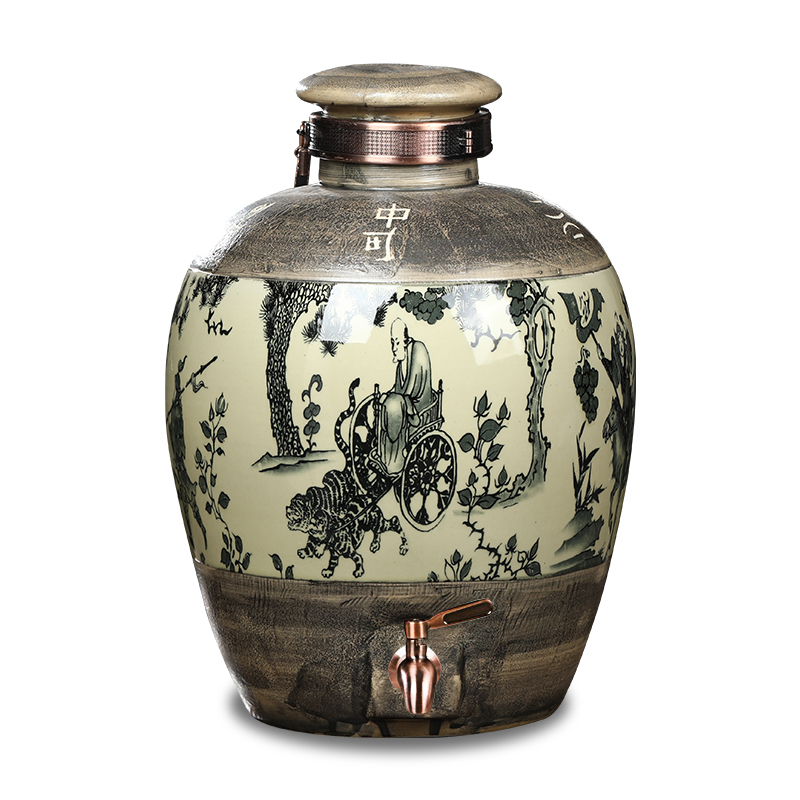 Jingdezhen ceramic jars household seal it restoring ancient ways with leading wine bottle wine brewing cylinder 30 jins of 50 pounds