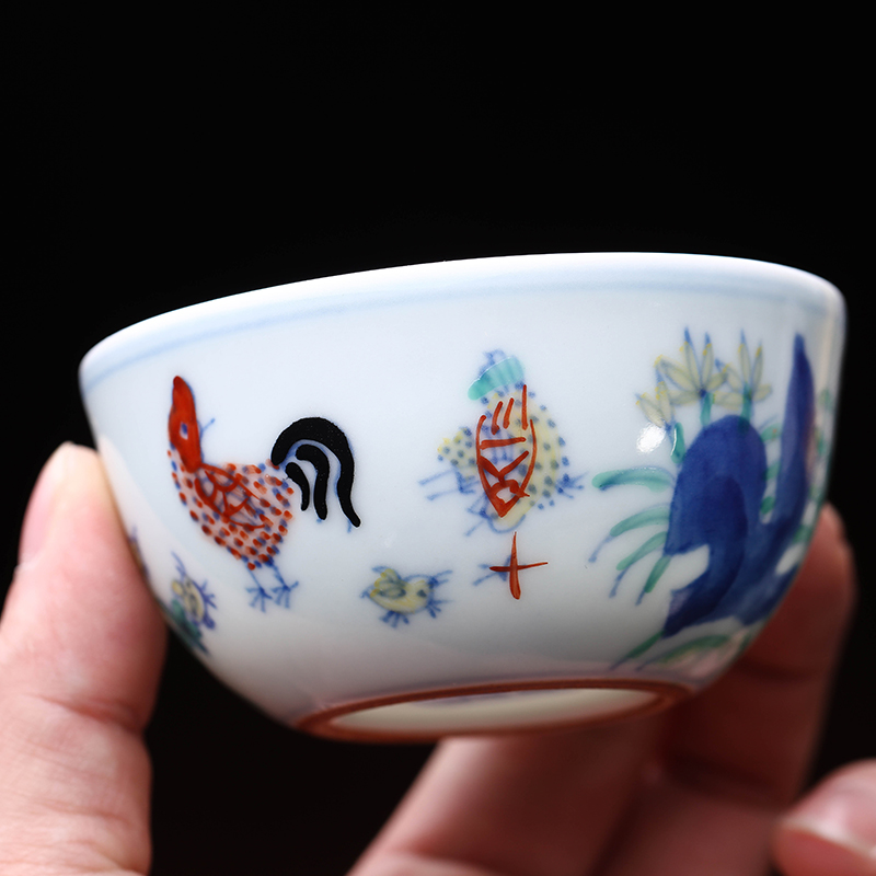 Jingdezhen ceramic cups archaize of kung fu tea set sample tea cup in the bucket cylinder cup single cup chicken box