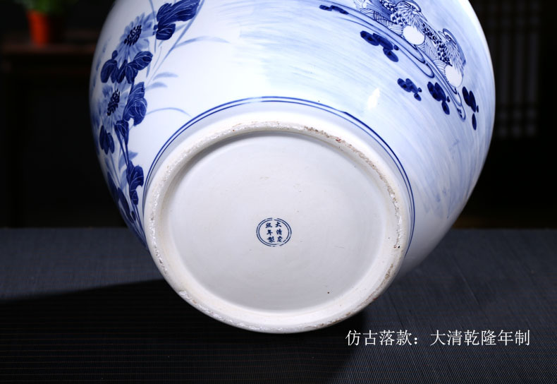 Jingdezhen ceramic barrel ricer box storage tank hand under glaze blue and white color tea cylinder adornment ornament porcelain jars