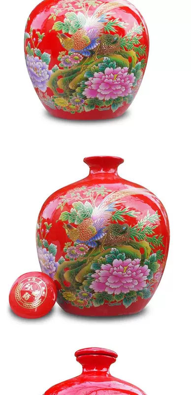 10 kg Jingdezhen lọ gốm sứ lọ rượu bịt kín miệng nhỏ rượu vang jar rượu vang chai - Rượu vang