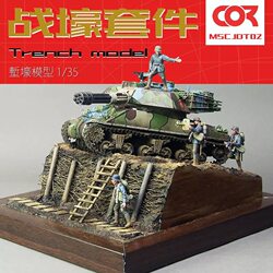 Trench 1, Trench 1914-45, Assembled Model, Sand Table Materials, Scene Platform, Scene Display Base, 1/35 Scale