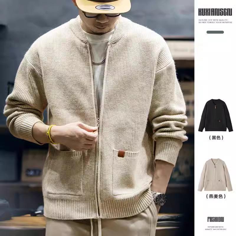 680g Heavy Zipper Cardigan Knitwear Men's Spring Loose Trendy Brand American Casual Men's Knitwear Jacket Autumn and Winter 680g Heavy Zipper Cardigan Knitwear Men's Spring Loose Trendy Brand American Casual Men's Knitwear Jacket Autumn and Winter