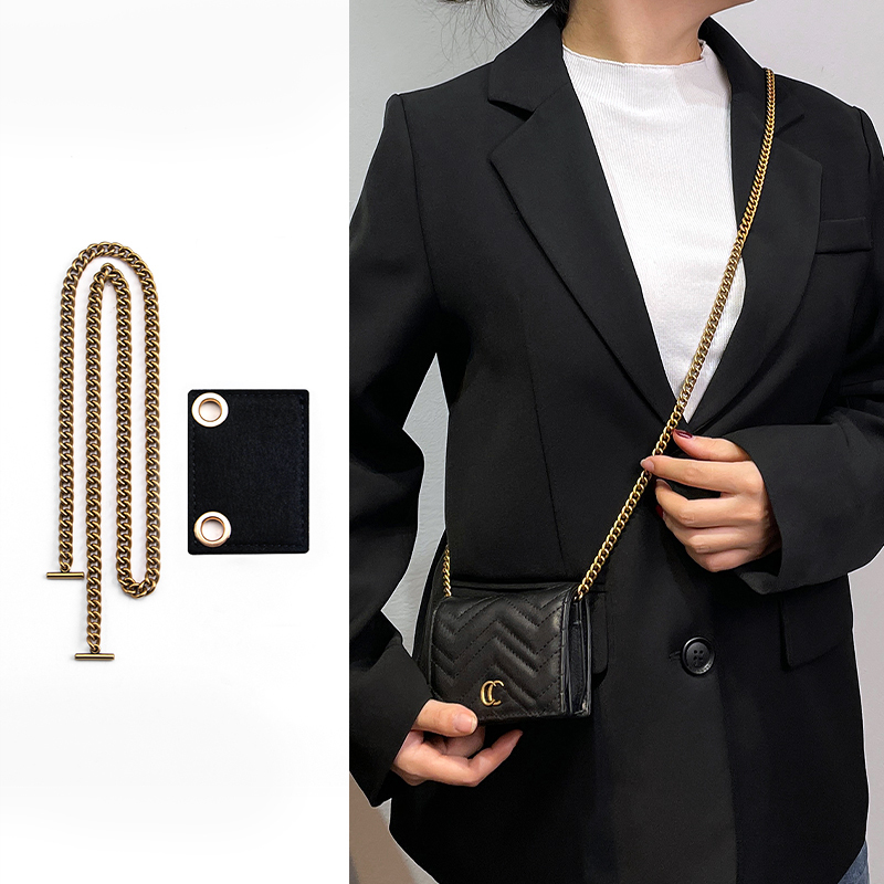 Suitable for Gucci Wallet Card Holder Modification Chain Shoulder Strap Liner Bag Crossbody Metal Copper Chain Accessories Purchased Separately