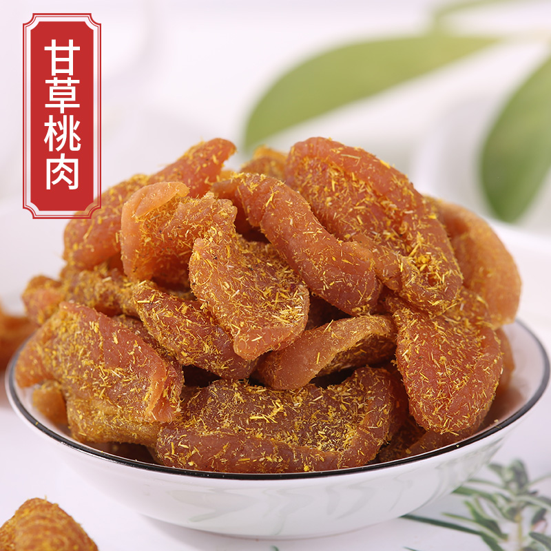 Hualiang licorice peach meat peach dried peach board meat 500g candied fruit dried peach meat dried fruit casual snack