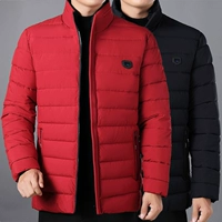 ST quần áo đồng tính cổ áo dày áo khoác cotton trẻ trung áo khoác trẻ ba hoặc năm mươi tuổi cha áo jacket nam