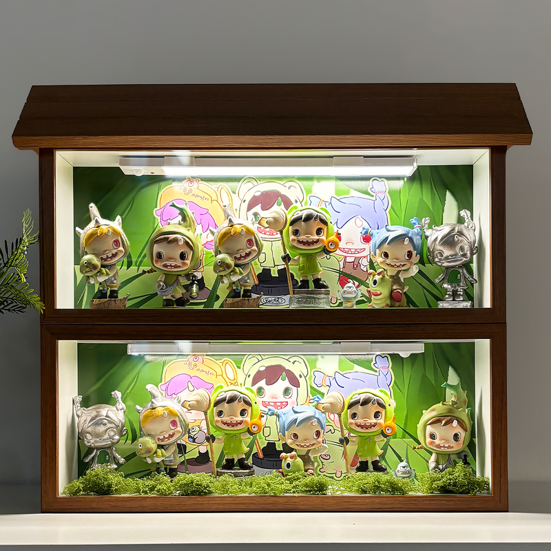 Baola Linbian Secret Path Blind Box Storage Box Figure Display Stand Display Cabinet Dustproof Glass Pull-Out Photo Frame