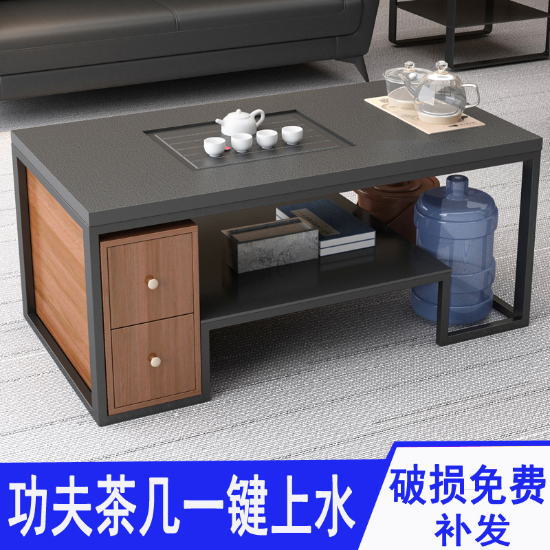Small household fire stone Kung Fu tea A few creative office Kung Fu tea A few stainless steel Kung Fu tea table with cabinet