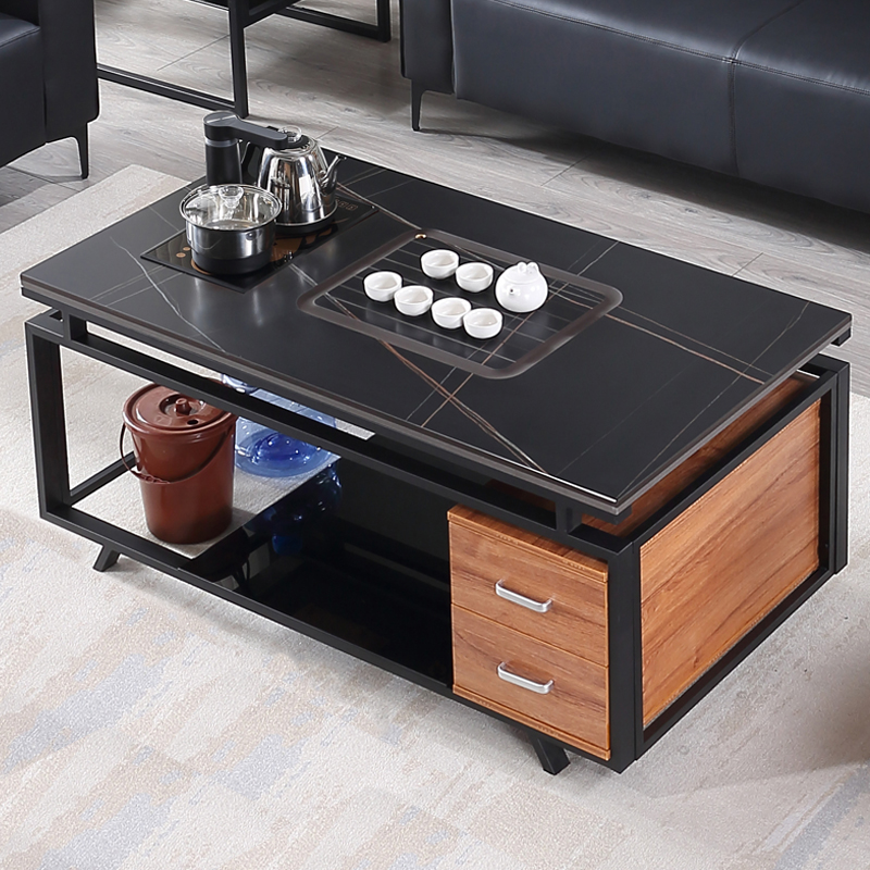 Rock plate Gongfu tea Several modern minimalist offices Gongfu Tea Desk Chair Composition Kung Fu tea table and chairs matching tea set