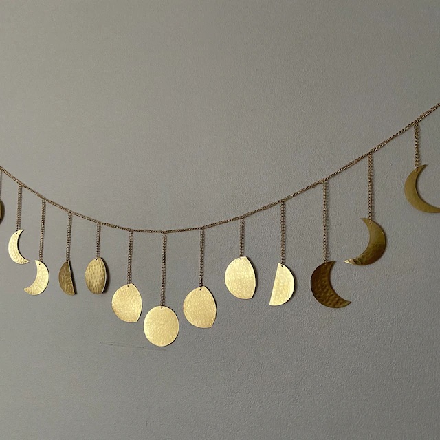 Nordic Ins Golden Moon Phase Wall Trim Pendant Irregular Wall-mounted Wall Decorated Stars Moon