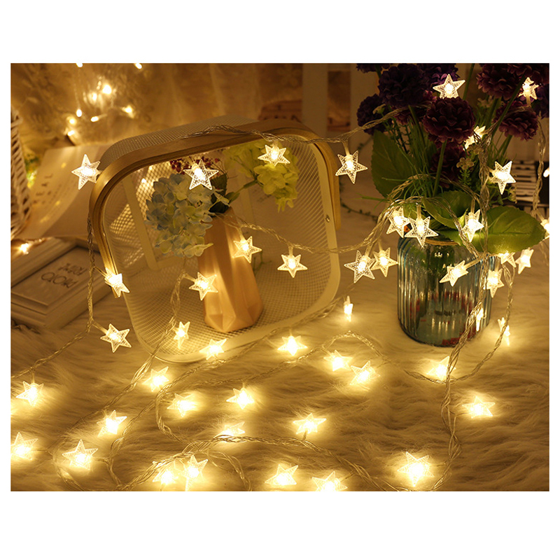 LED Full Star USB Battery Pentagram Copper Wire Lamp Small Colorful Lights Bulb Strings Festival Teenage Girl Hearts Room Decorations