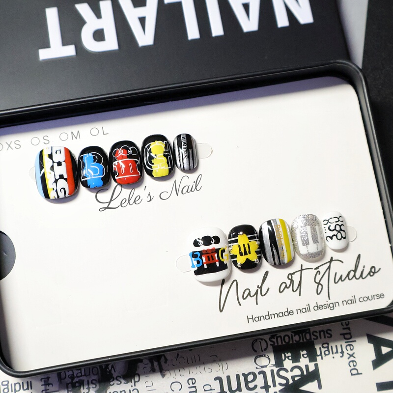 【Lele】G-Dragon Gdbigbang 20Th Anniversary Concert Same Style Biiig Nail Art Wearable Nails