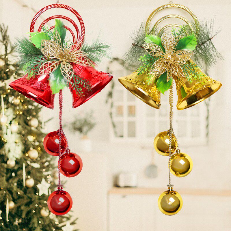 Christmas bell Christmas tree Christmas Tree Pendant hanging accessories Wall hanging door hanging hanging style Ceiling Decorated with floral ring arrangement Decorative Accessories