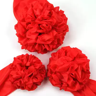Big red flower ball car new car delivery car Big Red Flower Award red cloth unveiled cloth cut flower ball opening ceremony