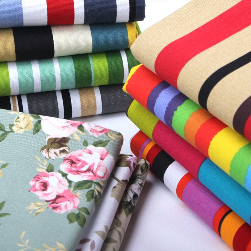 Canvas fabric sofa fabric thickened cotton tablecloth cloth striped curtain pillow old coarse cloth head clearance