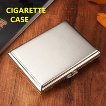 Hong Kong brand mens ultra-thin 20 folding cigarette case stainless steel cigarette case 9-pack creative automatic smoking cigarette
