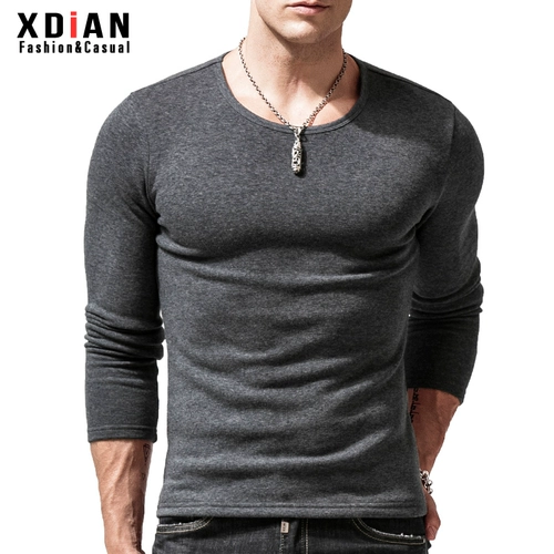 Штаны, лонгслив, демисезонные удерживающие тепло шерстяные согревающие наклейки, мужская футболка, с рукавом, увеличенная толщина, в обтяжку