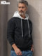 Velvet thickened fake two-piece hooded sweatshirt men's pullover long-sleeved hooded coat sports loose autumn and winter hoodie
