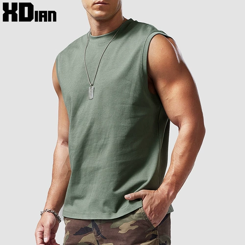 Жилет, спортивная хлопковая футболка без рукавов