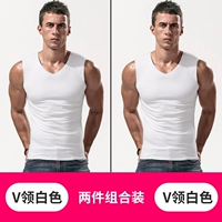 Белый, V-образный вырез