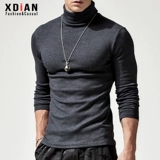 Приятный телу утепленный лонгслив, демисезонное термобелье, высокий воротник, облегающий крой, в обтяжку