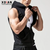 Трендовый жилет без рукавов с капюшоном, осенняя спортивная куртка для спортзала, облегающий крой