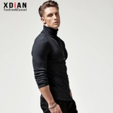 Приятный телу утепленный лонгслив, демисезонное термобелье, высокий воротник, облегающий крой, в обтяжку