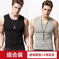 Круглая шея черная + v шея цветочный серый (T101 + T102)