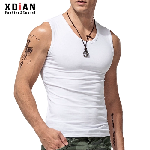 Хлопковый спортивный жилет без рукавов для спортзала, V-образный вырез, высокий воротник, в обтяжку, облегающий крой