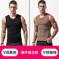 Черный, кофейный, V-образный вырез