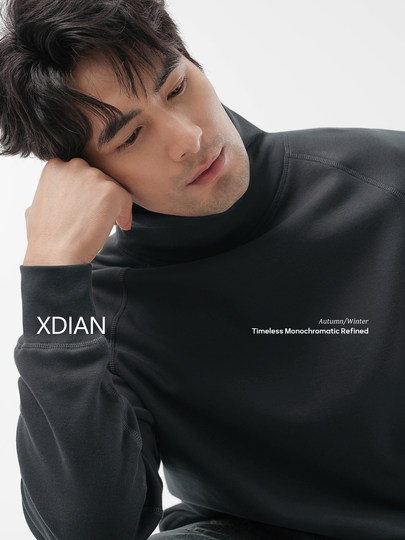 Continued: Newly upgraded fleece cotton turtleneck sweatshirt, anti-static, anti-pilling, self-heating, long-sleeved top for winter for men