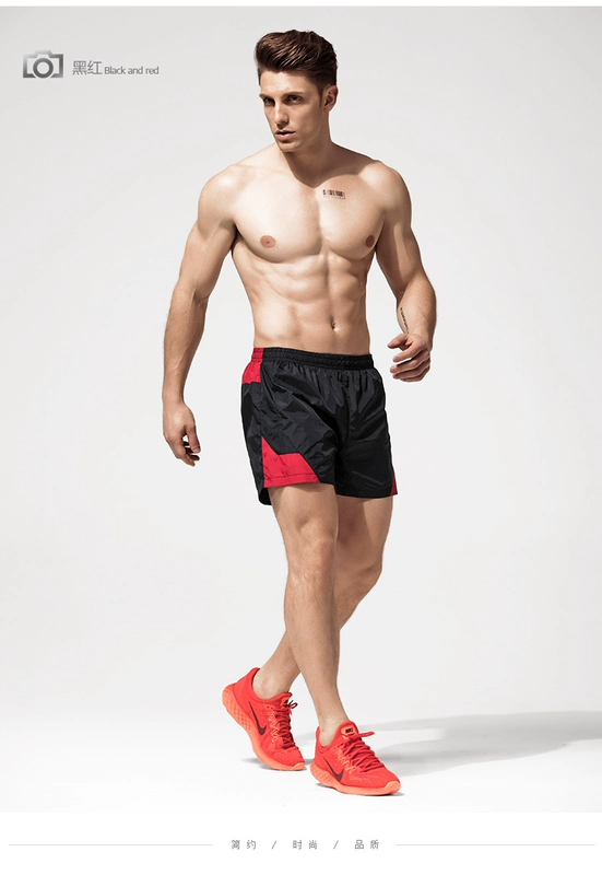 Quần short thể thao nam Tập thể dục nam Chạy bộ thường xuyên Làm khô nhanh Quần ba điểm