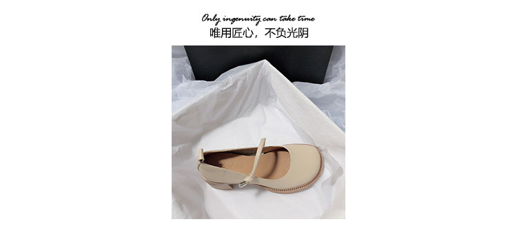 Туфли Мэри Джейн 森屿海巷 2023新款真皮高跟玛丽珍鞋文艺复古日系jk圆头休闲单鞋