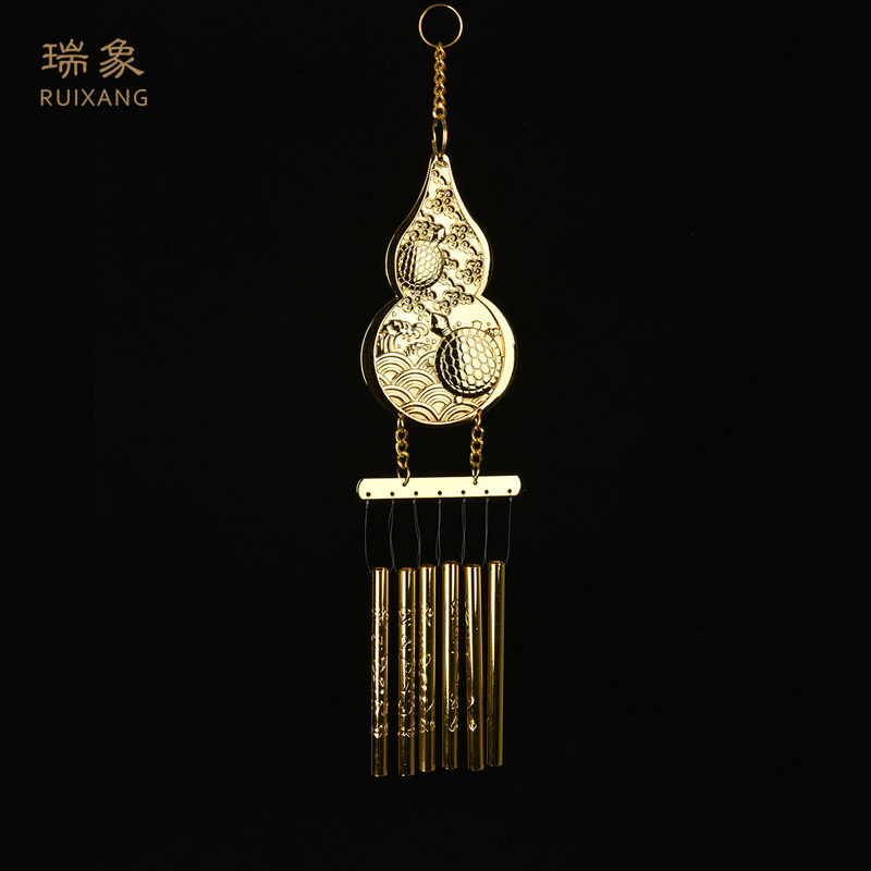 Ruixiang copper gourd wind chime pendant door ornament gourd pendant wind chime living room window sill balcony feng shui ornaments