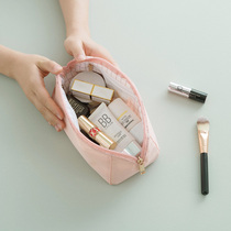 Japan-ROK large capacity Makeup Bag Wash Bag BRIEF PURE COLOR DUMPLINGS BAG WATERPROOF PORTABLE TRAVEL CONTAINING BAG COLOR MAKEUP BAG