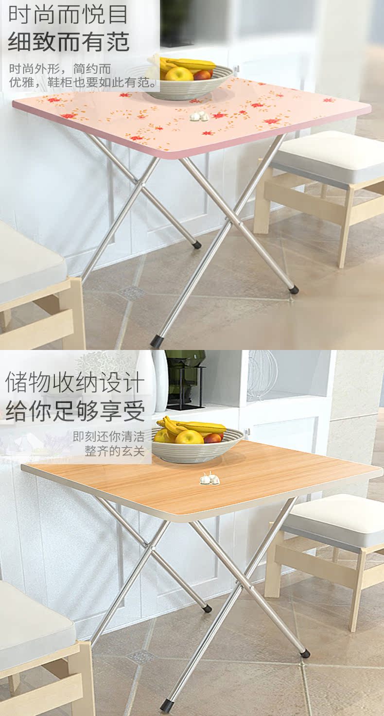 Bàn gấp bàn ăn nhà bàn ăn đơn giản Bàn vuông di động ký túc xá bàn tròn nhỏ 2 người 4 người Bàn ăn ngoài trời - Bàn mẫu bàn học bằng sắt