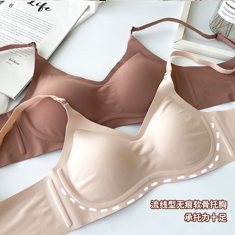 Japan No Marks of Breast-free Underwear Women No Steel Rings Burst Milk small and thin anti-drooping harnesses to gather for bra summer