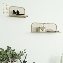 Clothing store wall shoe rack bag rack rack Nordic light luxury wall-mounted decorative frame iron combination wall rack