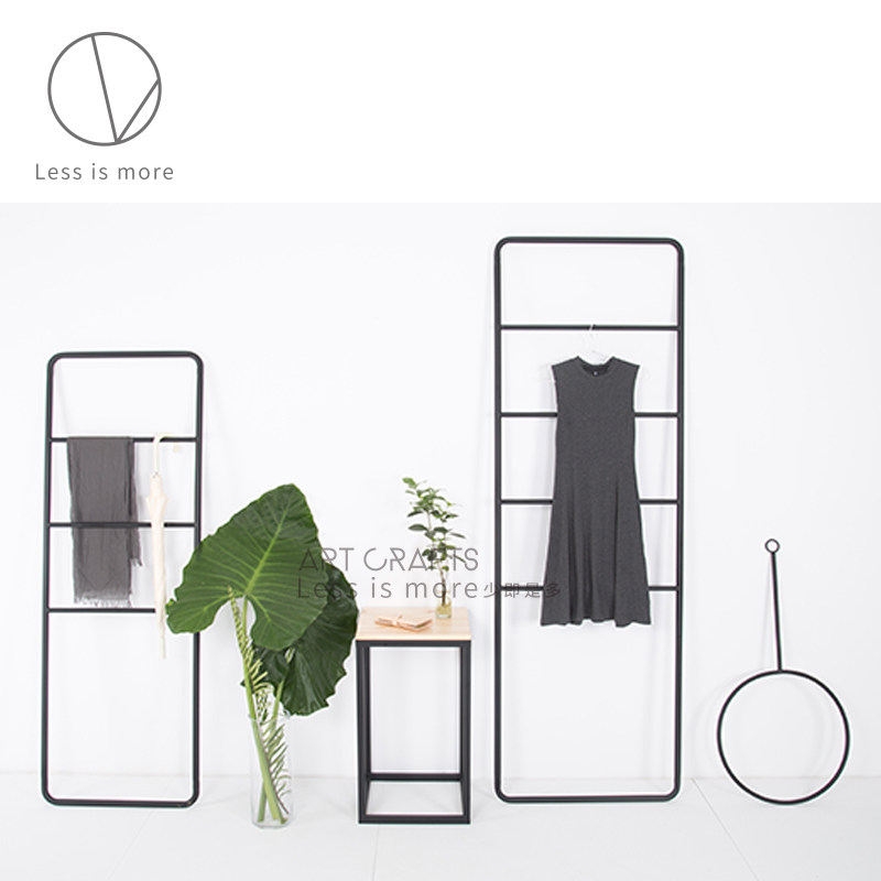 Iron Art Retro Clothing Rack Clothing Store Clothing Rack for men and women loading bay shelves Island Shelf Floor Display Hanghanger Brief