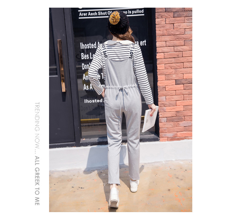 Phụ nữ mang thai bib mùa xuân mới 2018 mang thai mặc triều mẹ denim mùa xuân và mùa thu quần thời trang