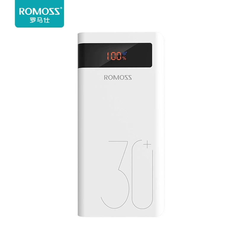 Bộ nguồn điện di động ROMOSS / Romashi màn hình kỹ thuật số 8P + 30000 mAh sạc nhanh hai chiều Ngân hàng điện điện thoại di động - Ngân hàng điện thoại di động